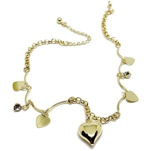 Heart Charms Anklet 18Kts of Gold Plated
